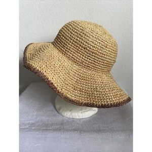 Mountain Hardwear Tan Straw Sun Hat with Brown Trim